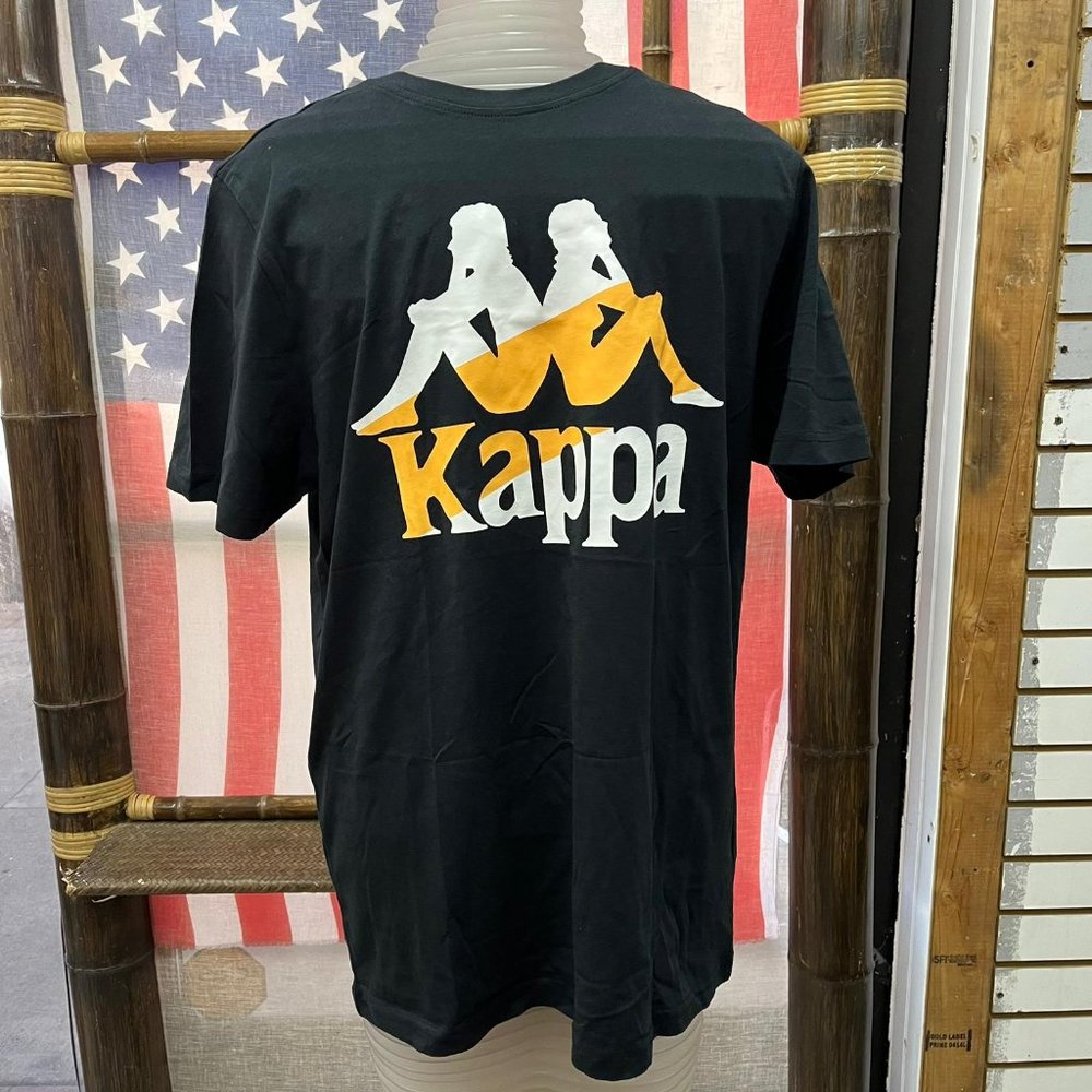 NWOT Kappa T-Shirt Black Men's L Short Sleeve Logo Graphic Tee Streetwear